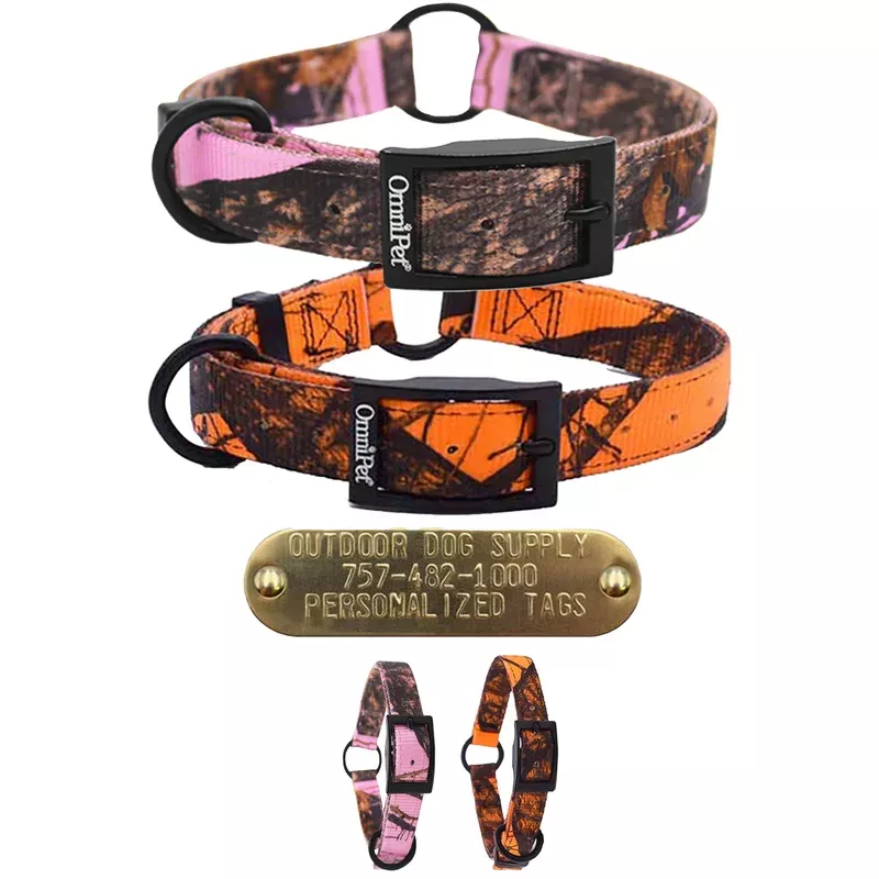 1″ Hunting Camo Nylon Center Ring Dog Collar- No Tag