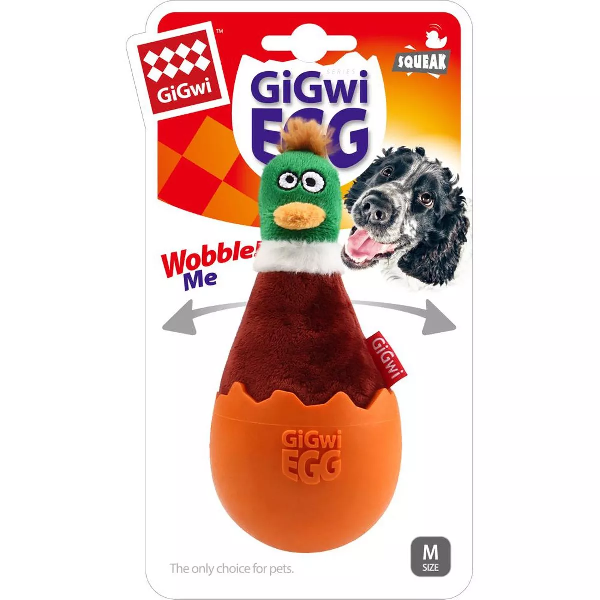 10% OFF: GiGwi Egg Wobble TPR & Plush Dog Toy (Duck)