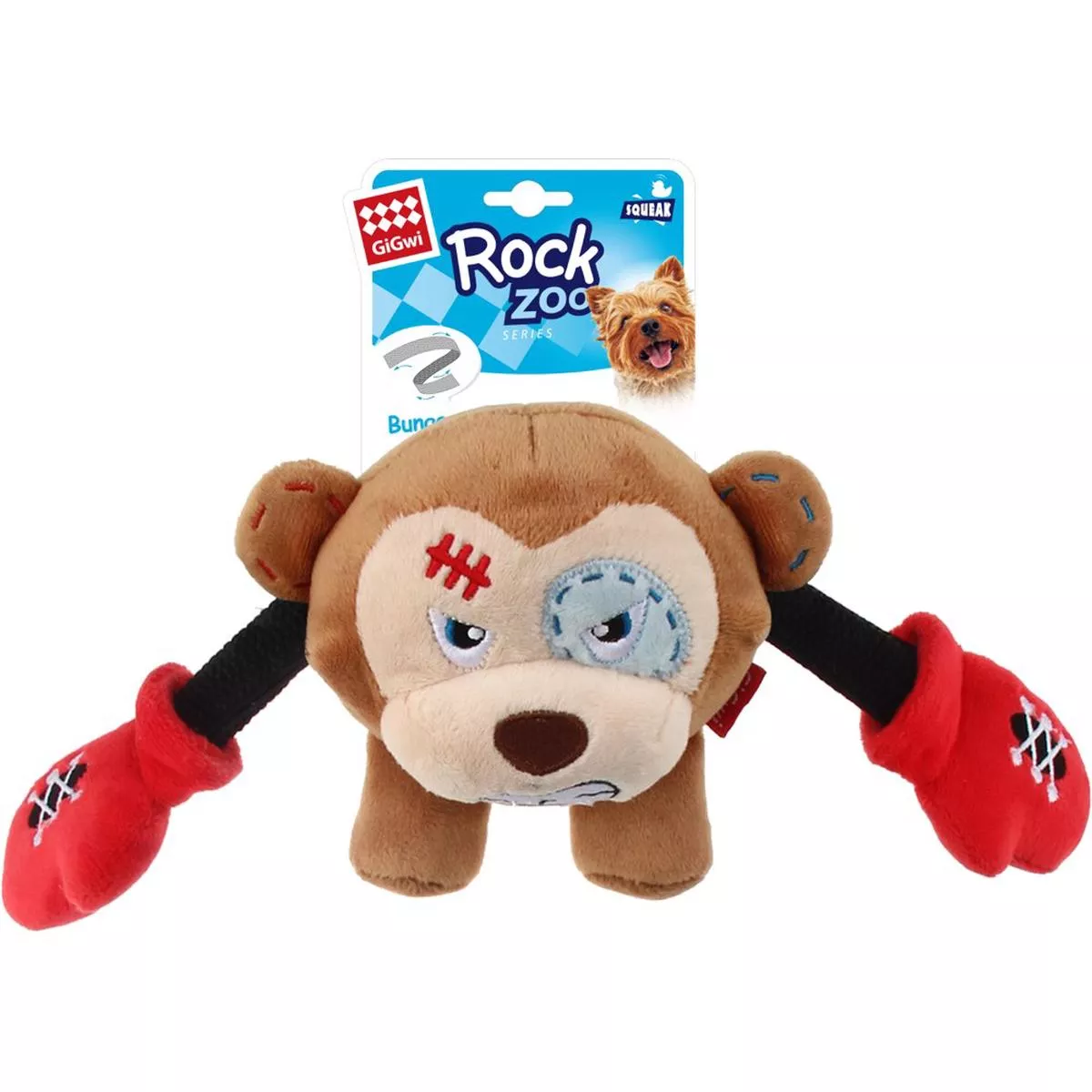 10% OFF: GiGwi Rock Zoo Bungee Plush Dog Toy (Monkey)