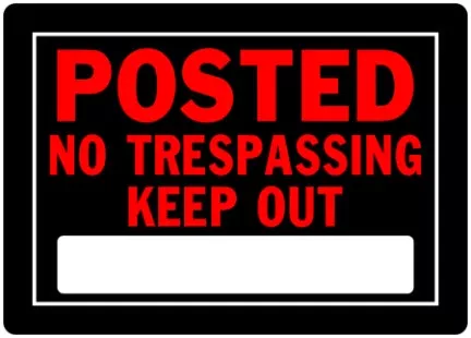 10X 14BLACK AND RED KEEP OUT SIGN