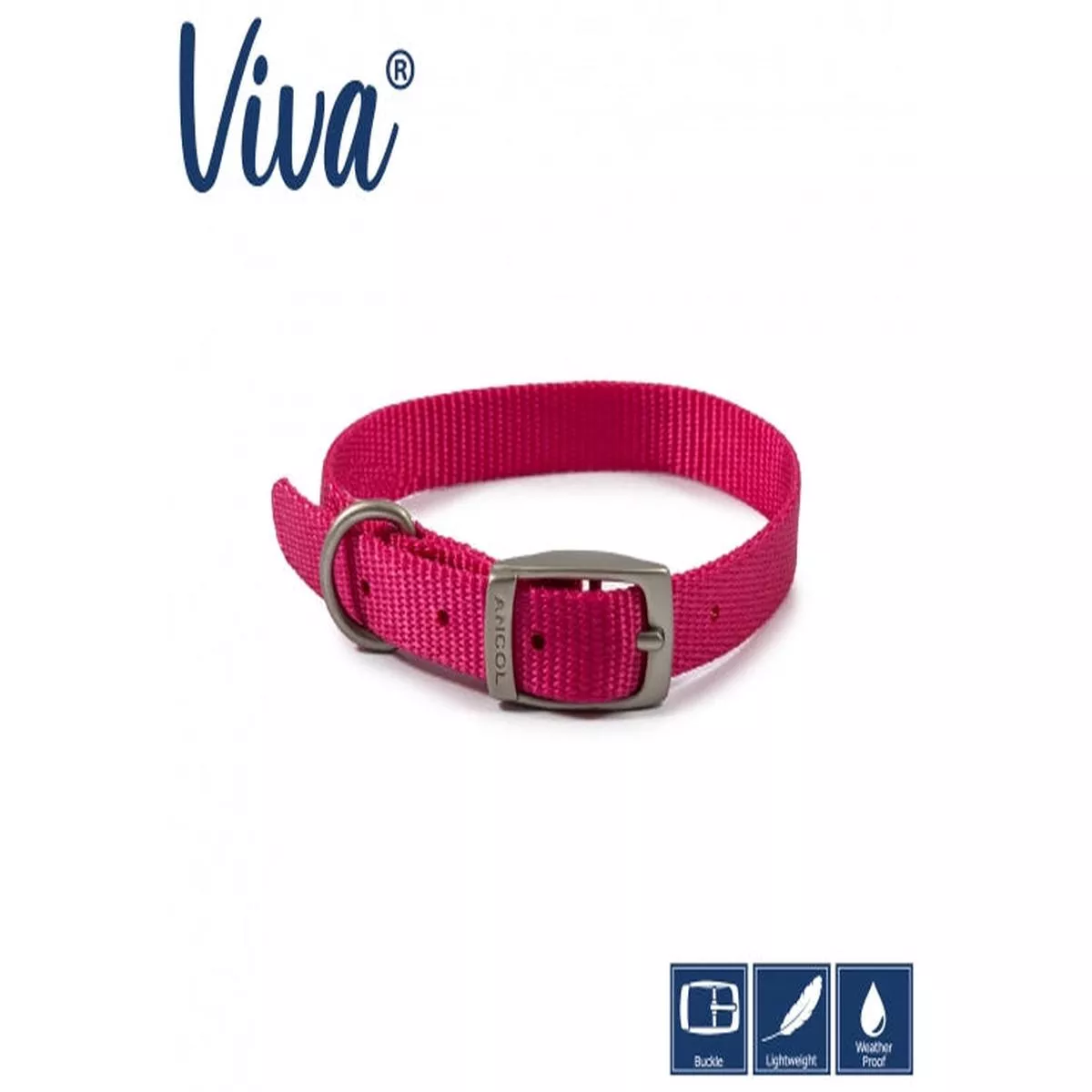 14″ Ancol Nylon Collar Pink Size 2