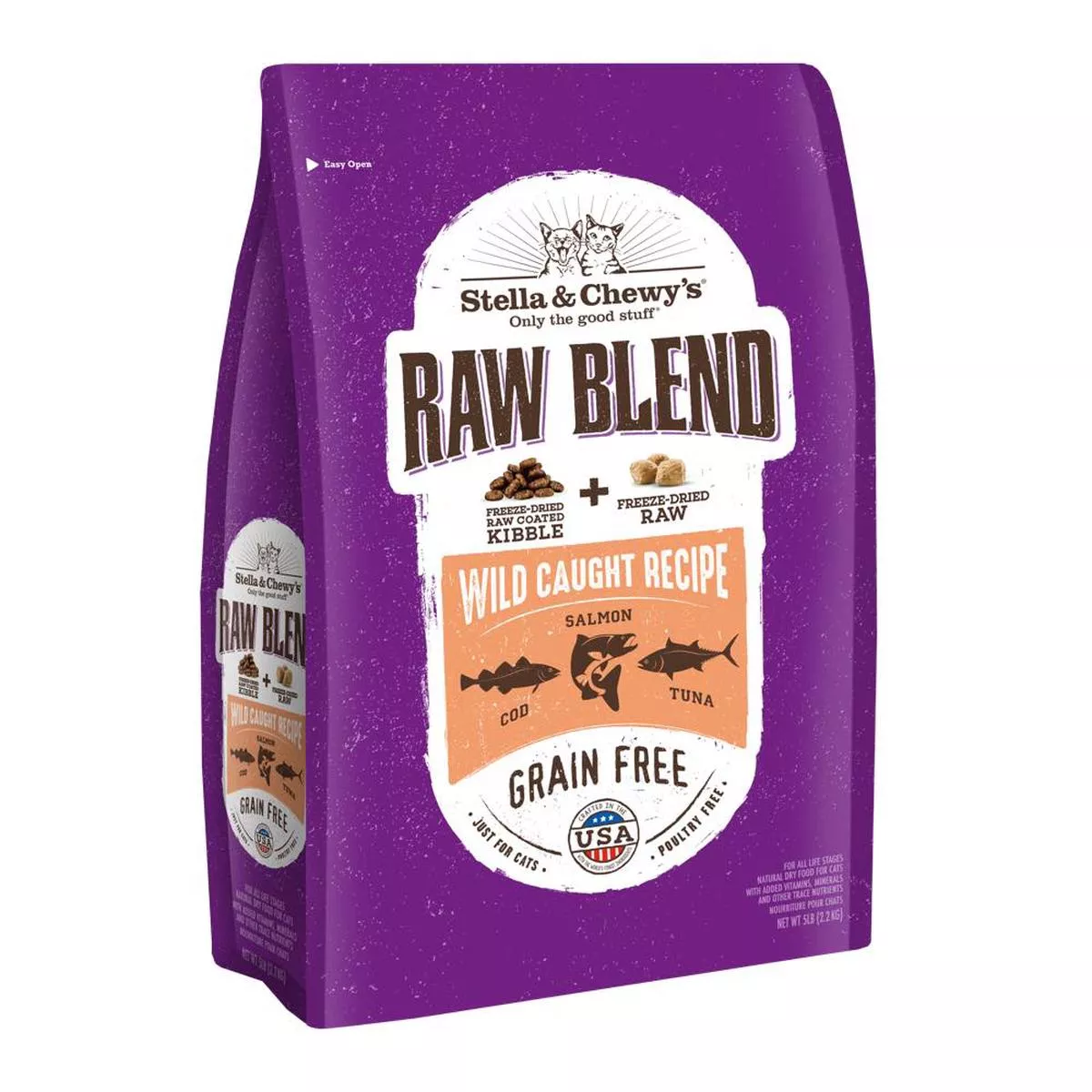 15% OFF (Exp 20Aug26): Stella & Chewy’s Freeze-Dried Raw Blend Kibble Wild-Caught Fish Grain-Free Dry Cat Food 5lb