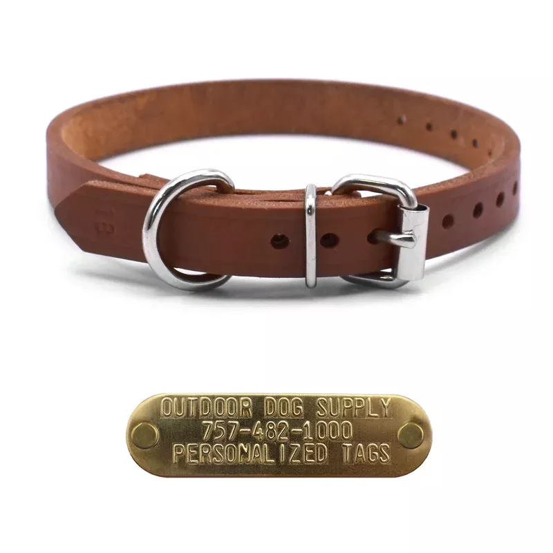 3/4″ Leather D Ring Dog Collar Strap