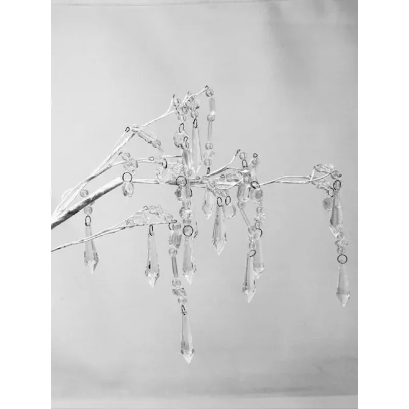 30 WHITE CRYSTAL BEADED BRANCH