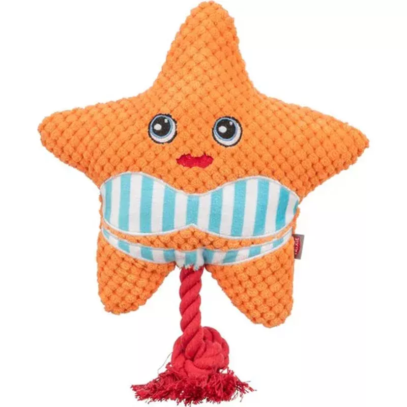 361015 Starfish with rope, plush, 22 cm