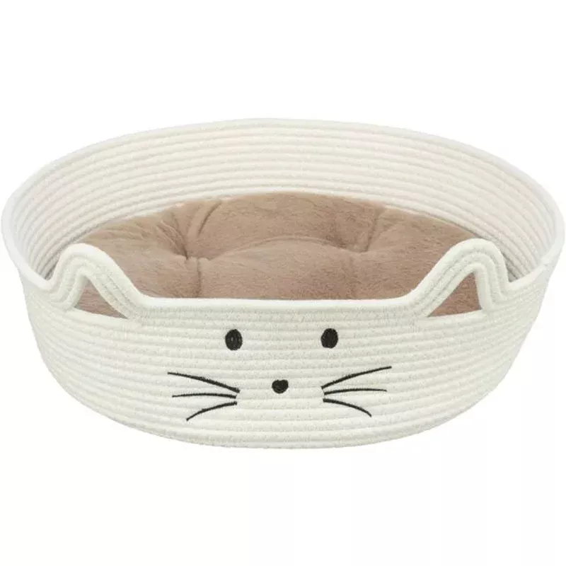 374890 Cat basket, round, 45 cm, white/light brown
