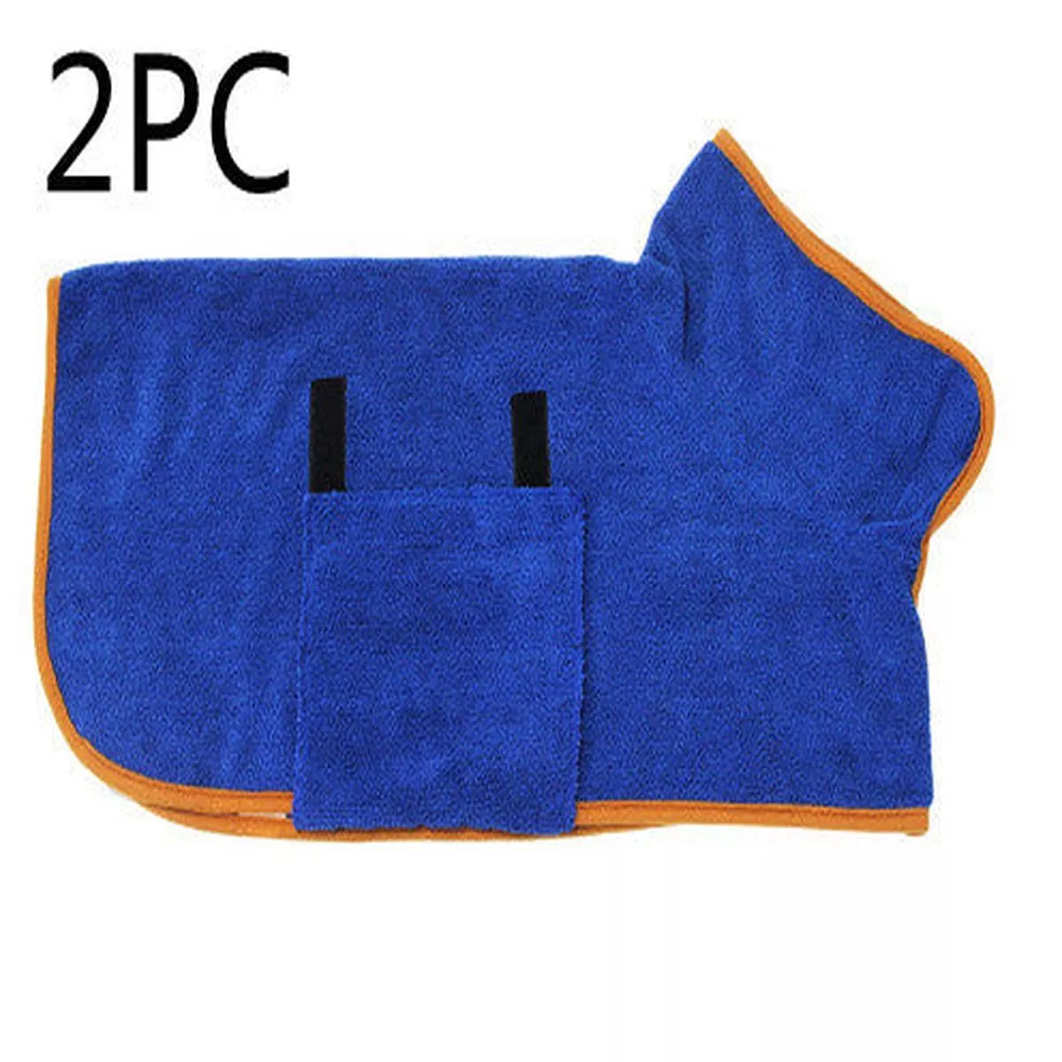 Absorbent Pet Bathrobe With Waist-wrapped Microfiber – Blue 2PC | M