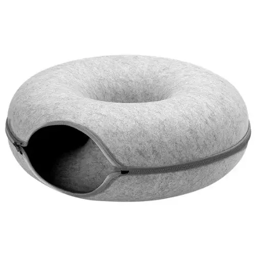 Action Tunnel Bagel Cat Bed – Extra Large- Grey