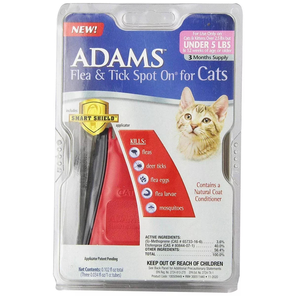 Adams Plus Flea and Tick Spot on for Cats