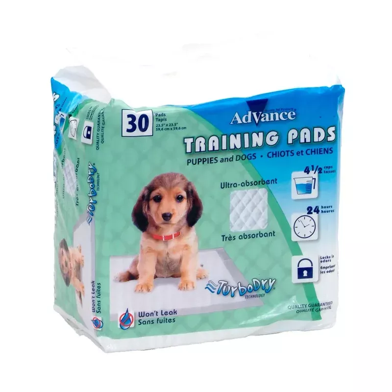 Advance Dog Training Pads with Turbo Dry Technology – 30 Pack