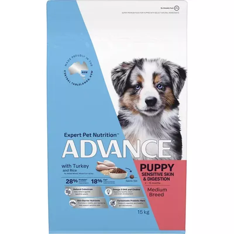 ADVANCE PUPPY MEDIUM BREED WITH TURKEY & RICE SENSITIVE 15KG