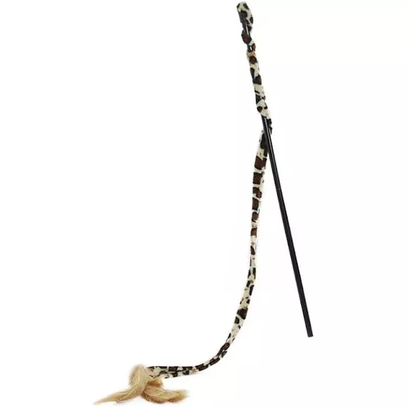 All Pet Pounce & Play Teaser Wand Leopard Print With Feather