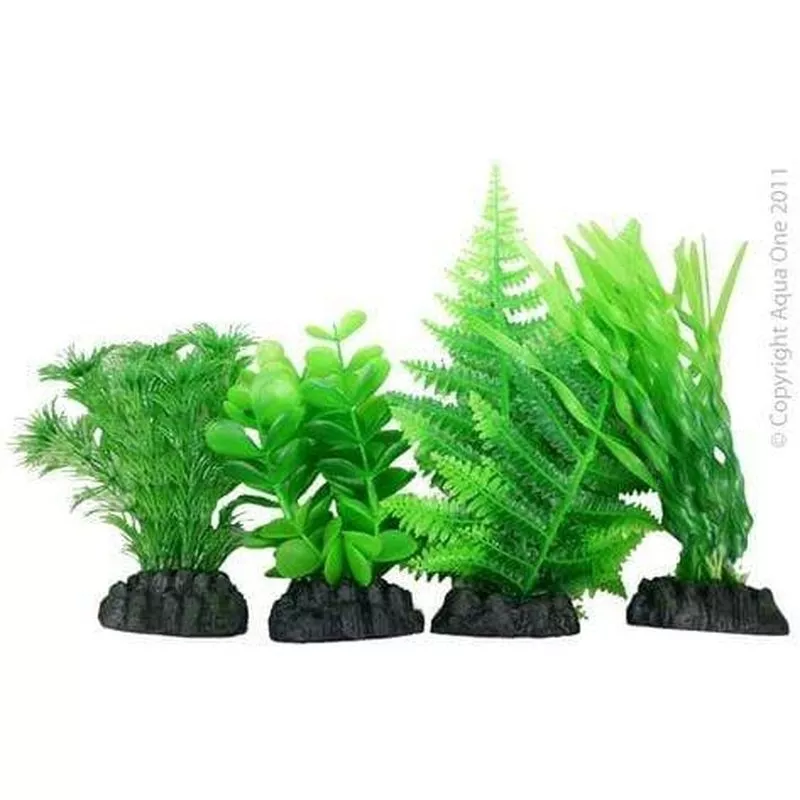 Aqua One Plastic Plant 4 Pack – Mix 5