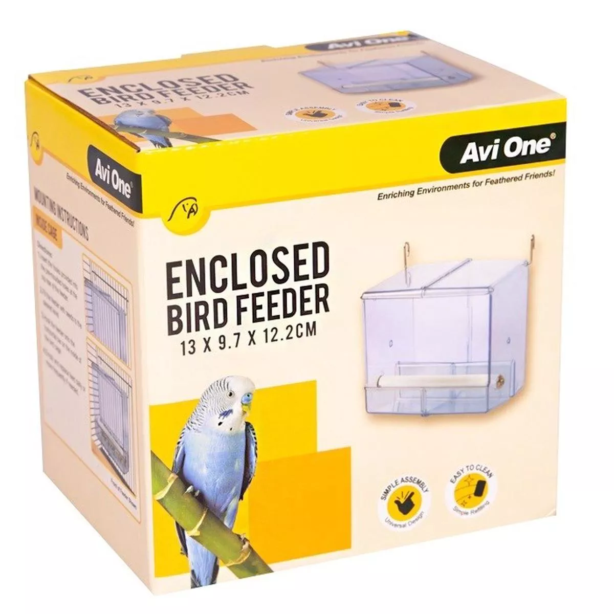 AVIONE ENCLOSED FEEDER W/PERCH