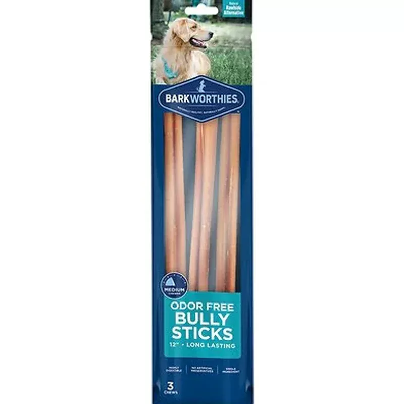 Barkworthies Odor Free Bully Sticks 12″ 3 Pack