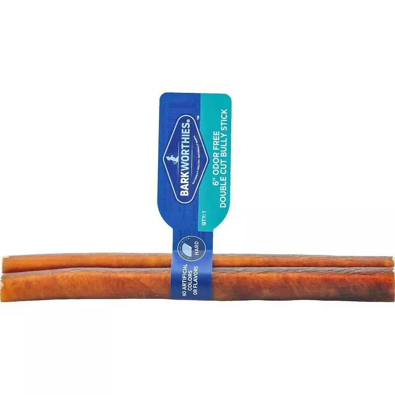 Barkworthies OdorFree Double Cut Bully Stick 6”