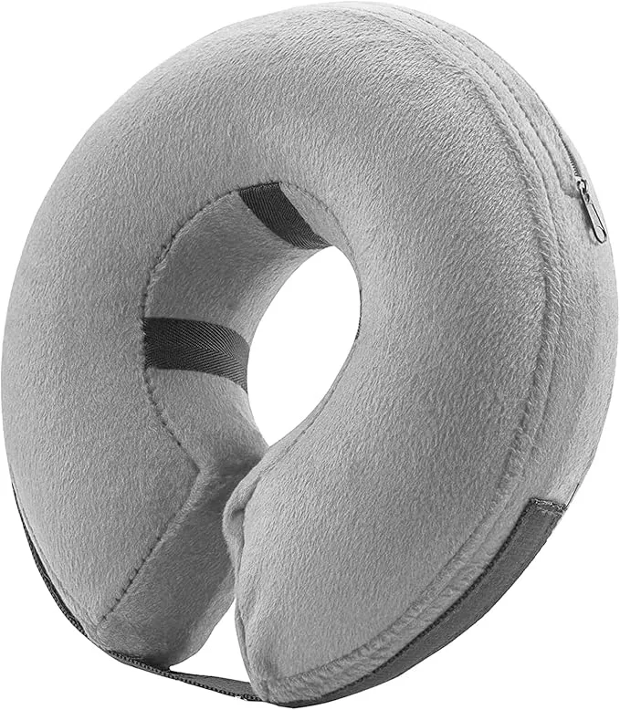 BENCMATE Inflatable Dog Cone Collar Alternative, Soft Dog Cone for Small Medium Large Dogs and Cats, Neck Recovery ECollar Donut Collar After Surgery (Large, Blue Donut)