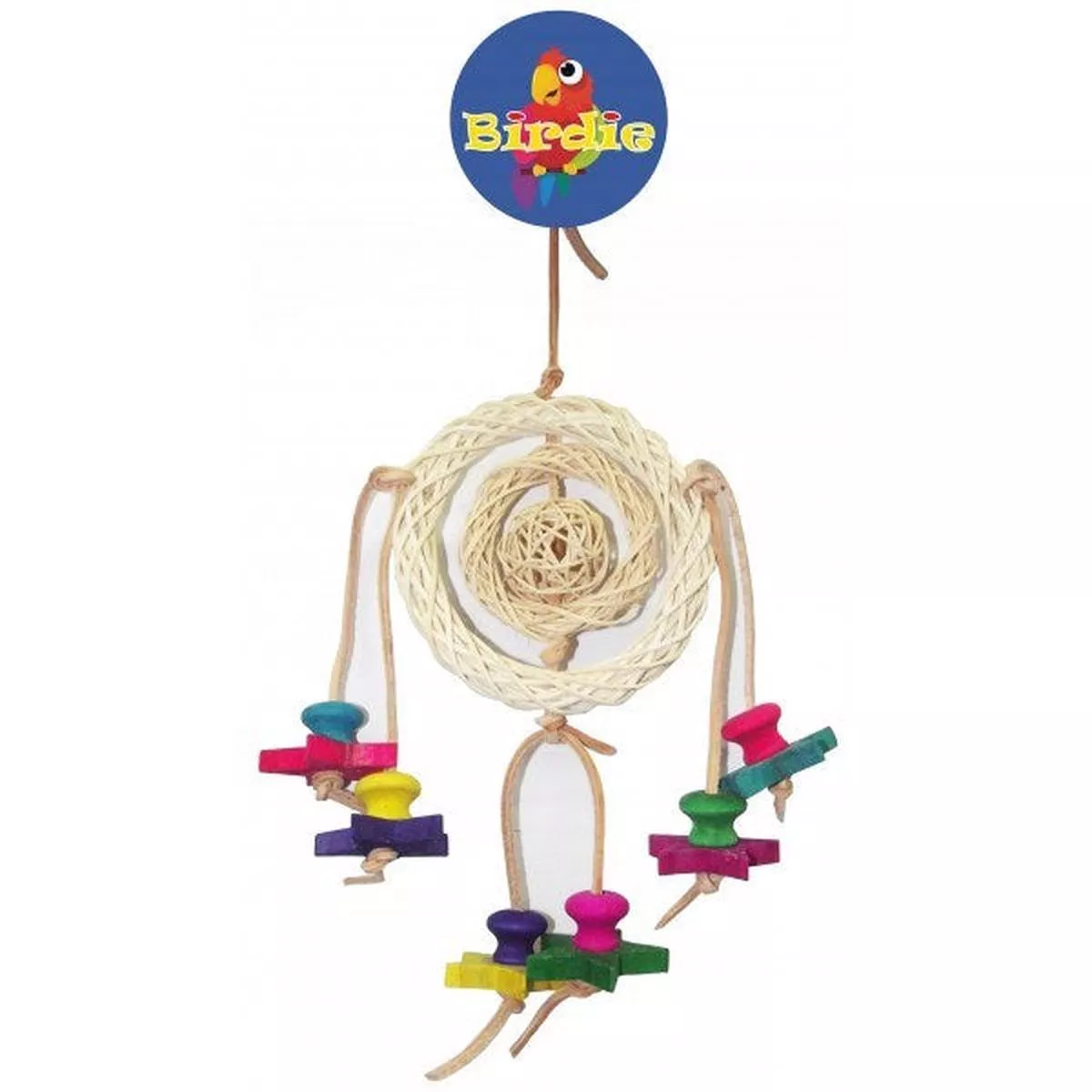 BIRDIE CRIMSON WOODEN STAR W/BEADS