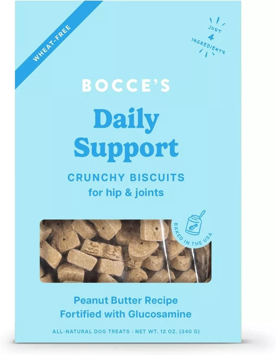 Bocce’s Bakery Daily Support Hip Aid Peanut Butter Recipe Dog Treat, 12 oz