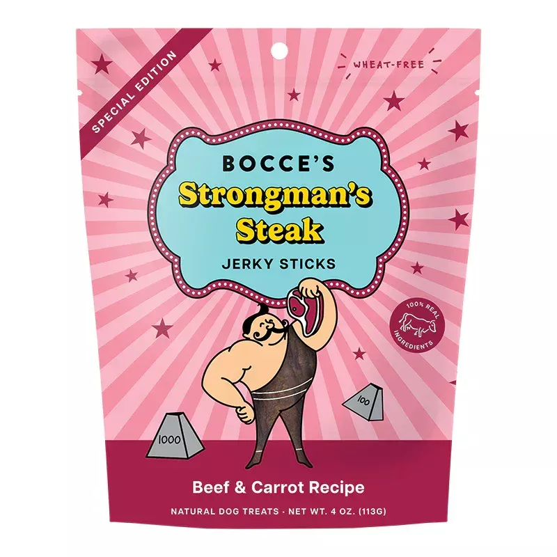 Bocce’s Jerky Sticks Strongmans Steak 4 oz.