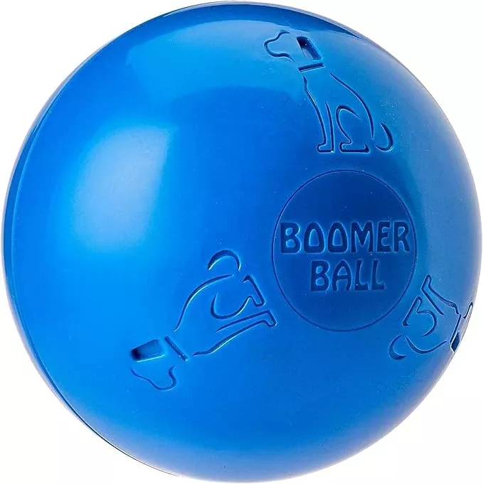 BOOMER BALL 6 inch, Virtually Indestructible Best Dog Toy, Boredom Busting Football, Tough & Durable Medium Dog Ball, Floats on Water, Great for Mental Stimulation & High Energy Dogs, Assorted Colours