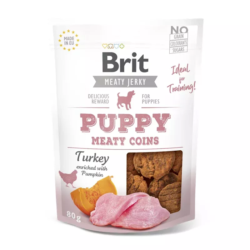 Brit Jerky Puppy, Turkey, coins, 80g