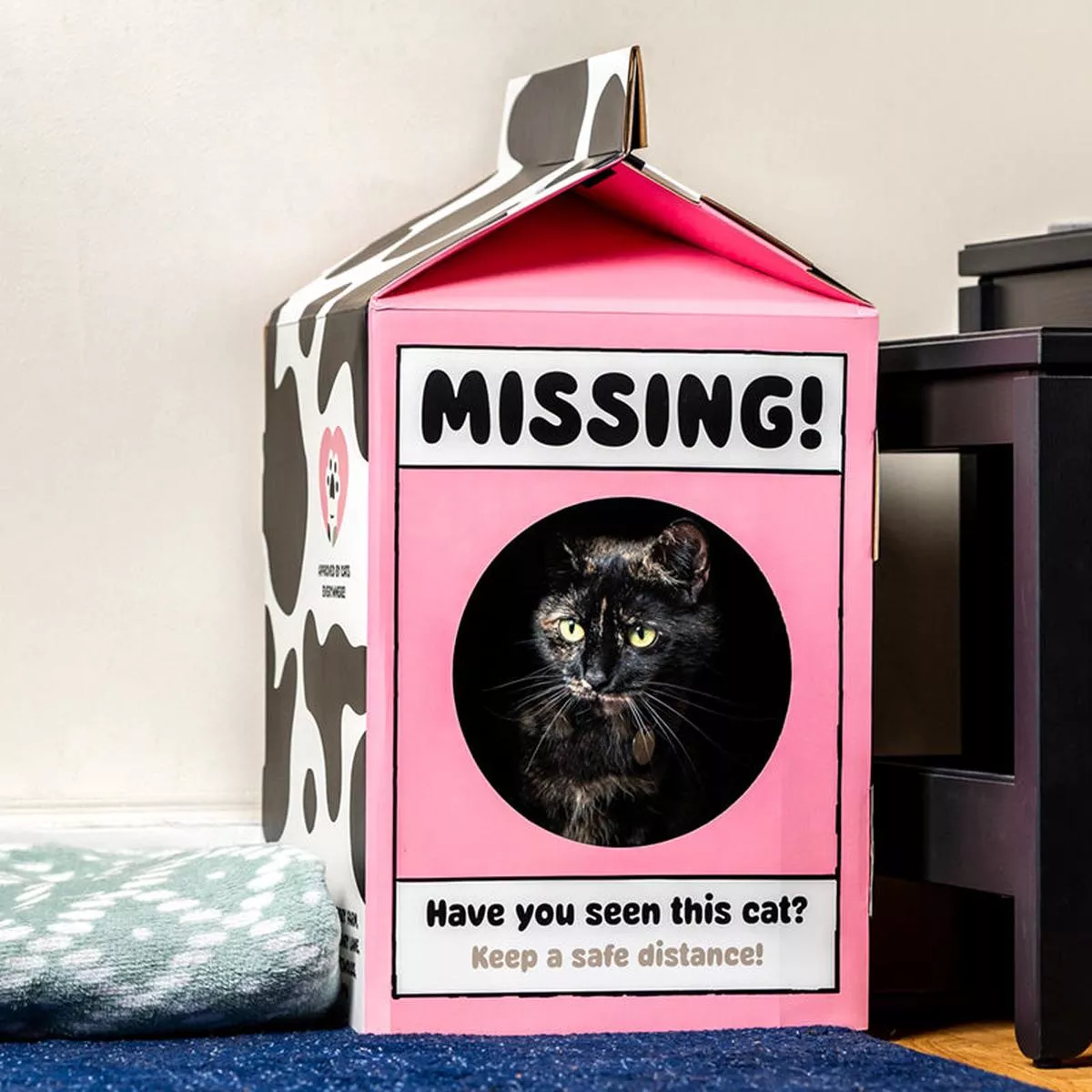 Cardboard Cat Den Playhouse – Milk Carton