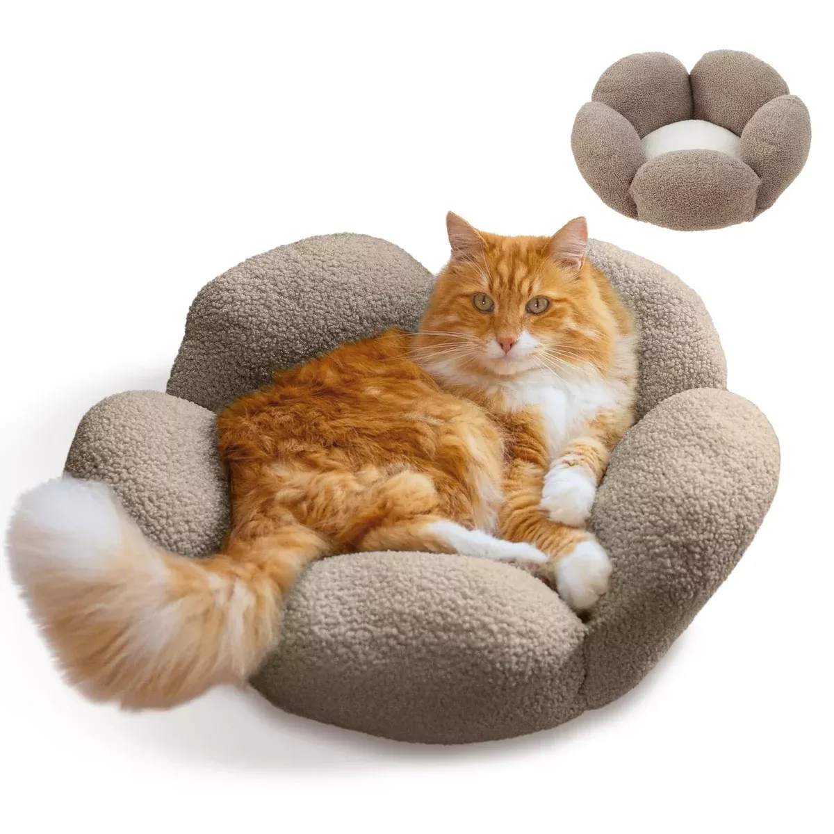 Catstages Purrfect Petals Cat Bed – Tan