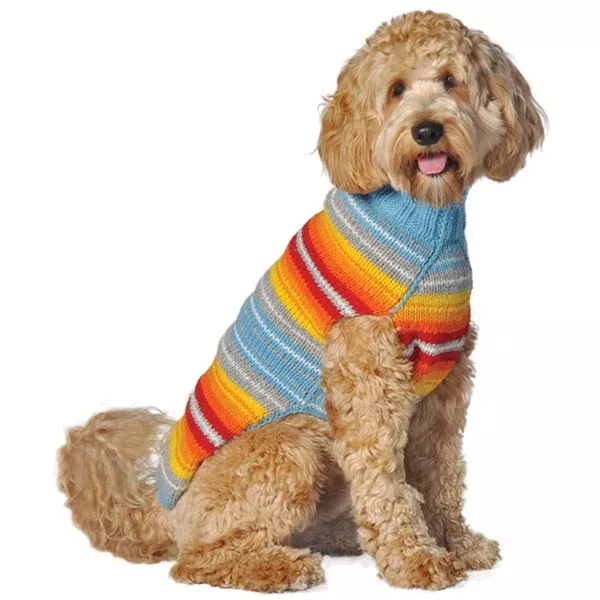 Chilly Dog Dog Sweater – X-Small- Turquoise Serape