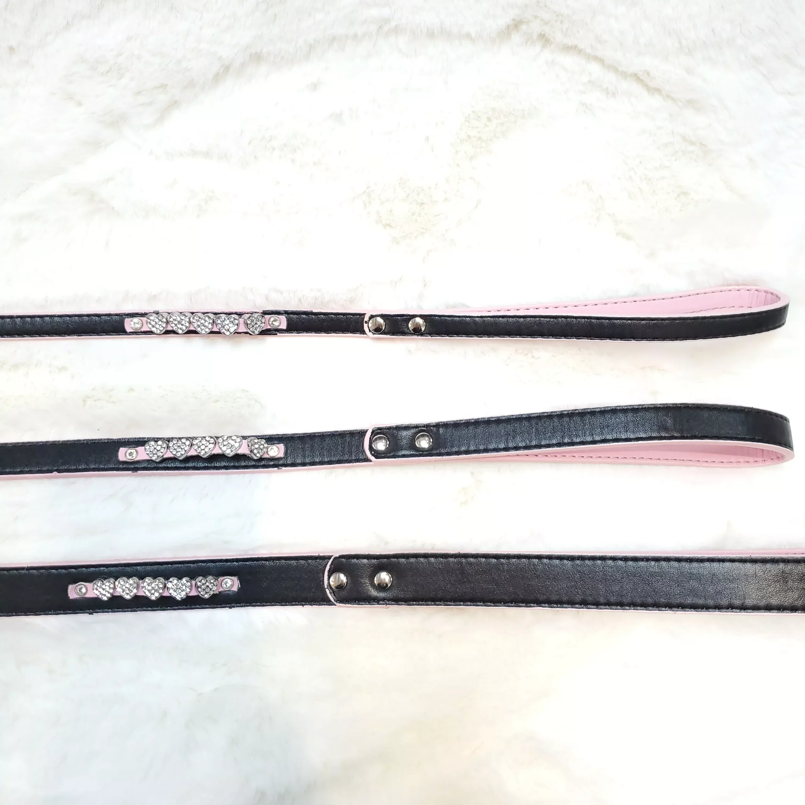 [Clearance 40%] Pink Diamond Heart Leash