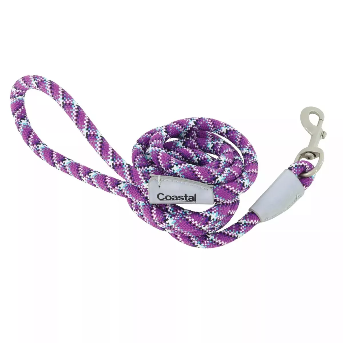 Coastal Pro Active Woven Reflective Rope Leash 6′ Woven Violet