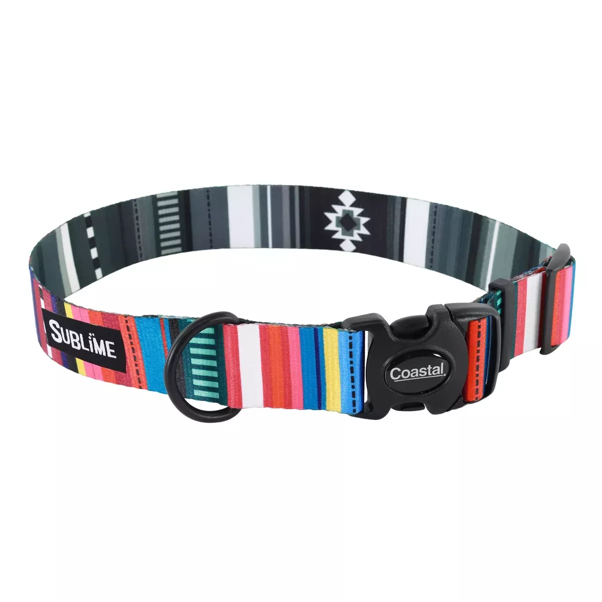 Coastal Sublime Adjustable Dog Collar – Small 3/4″ x 8-12″- Native Stripe