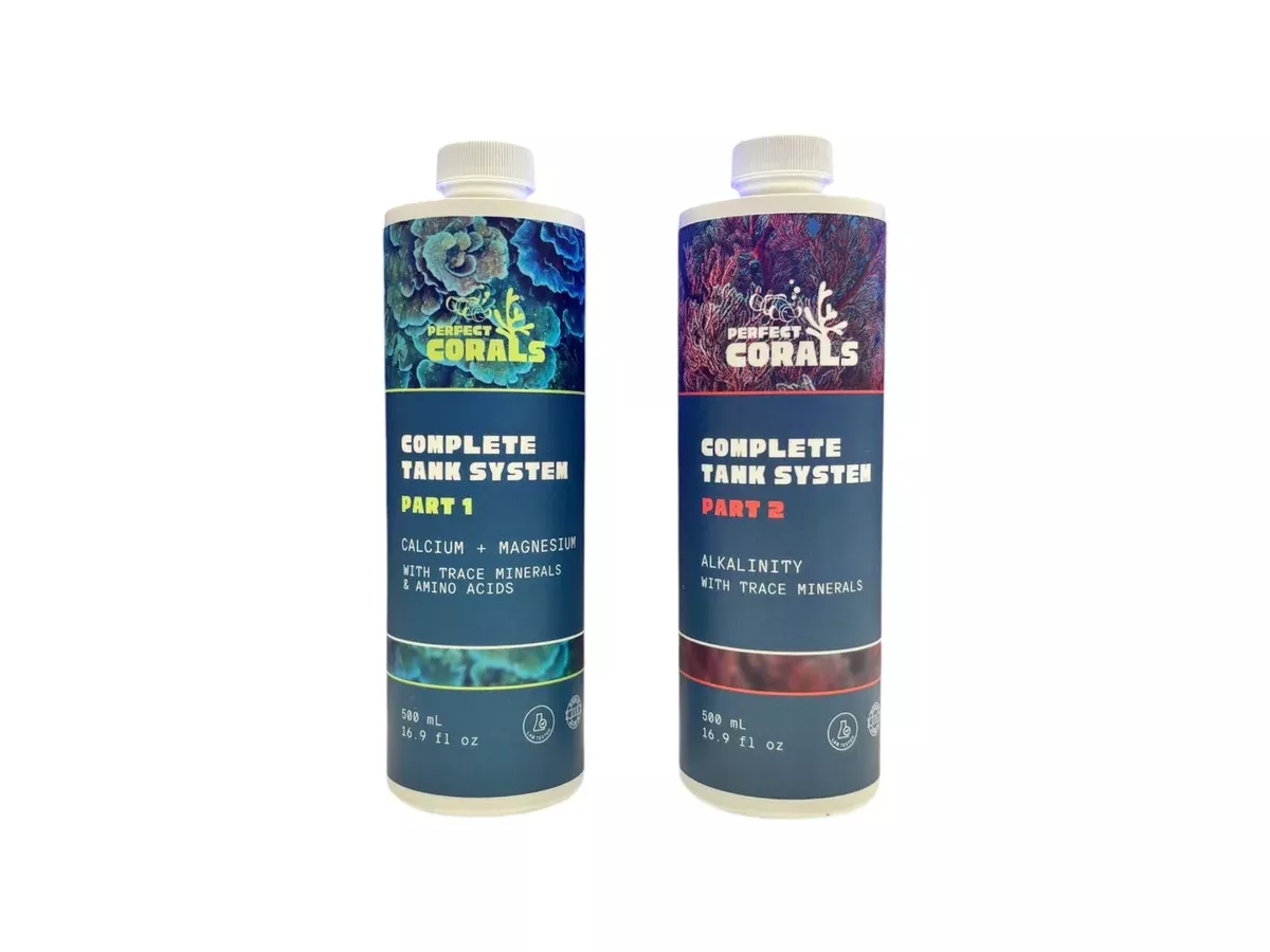 Complete Tank System Set: 2-Part Calcium and pH Boosting Alkalinity, Trace Minerals & Amino Acids for Reef Tank Care & Coral Growth (Copy)