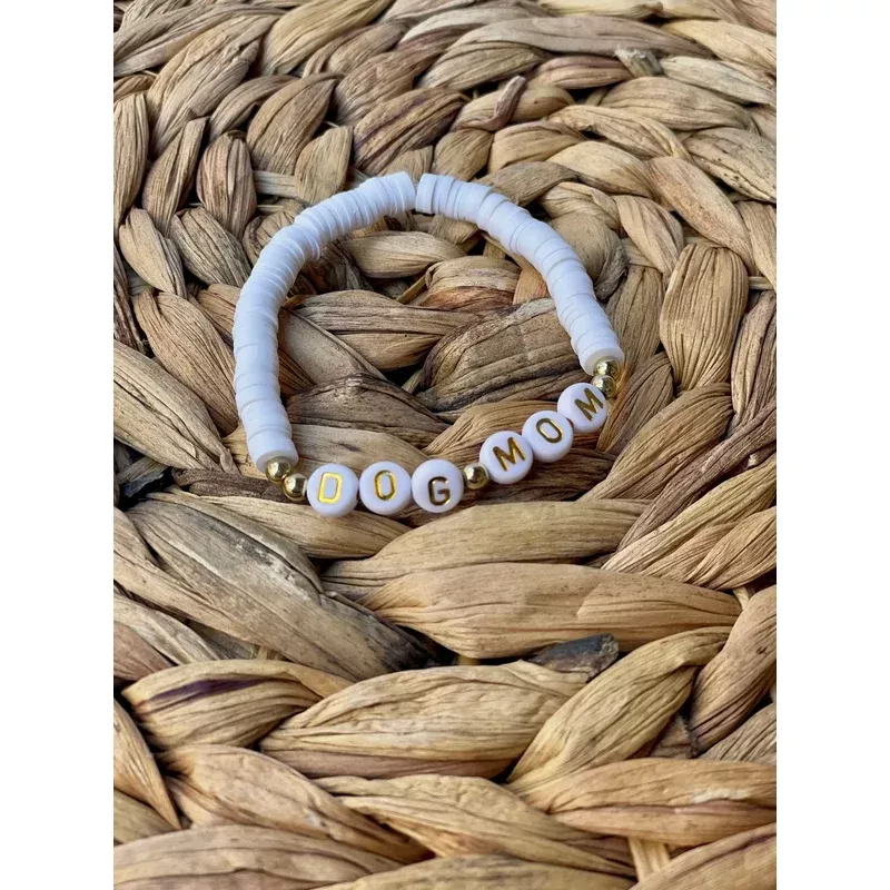Dog Mom bracelet – White