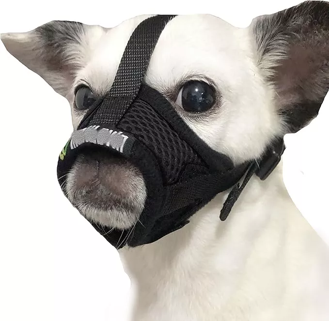 Dog Muzzle, Breathable Mesh Muzzles for Small Dogs 5-15bls, Chihuahua Muzzle for Biting Barking, Adjustable Puppy Muzzle XS Extra Small Muzzle (Comfy-Purple)
