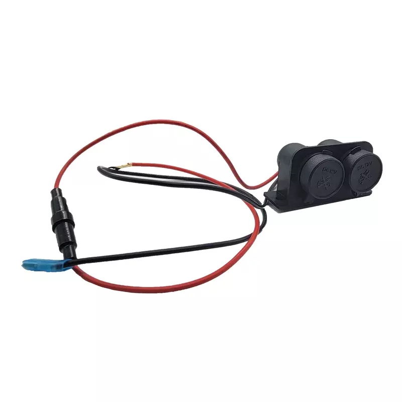 Dual Aux Power Outlet Hardwire Plug Kit For Automobiles with Mounting Hardware
