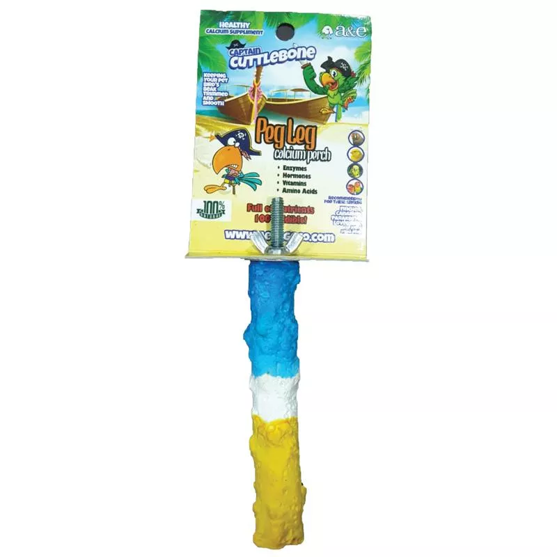 A & E Cages Captain Cuttlebone Calcium Bird Perch Small