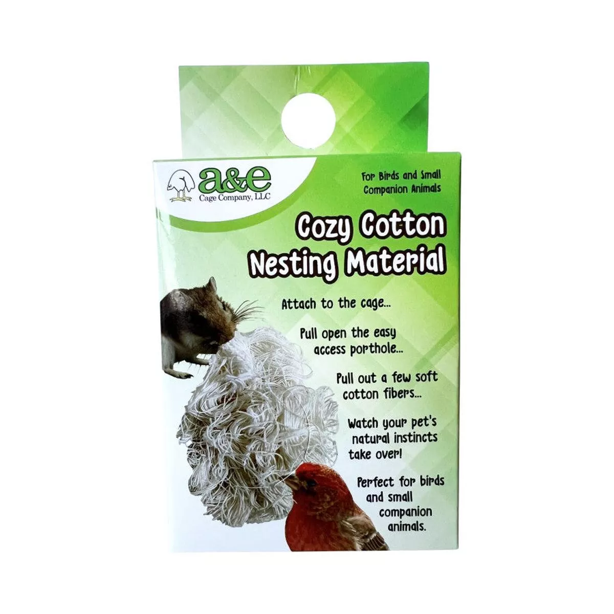 A & E Cages Cozy Cotton Nesting Material for Small Animal & Companion Bird