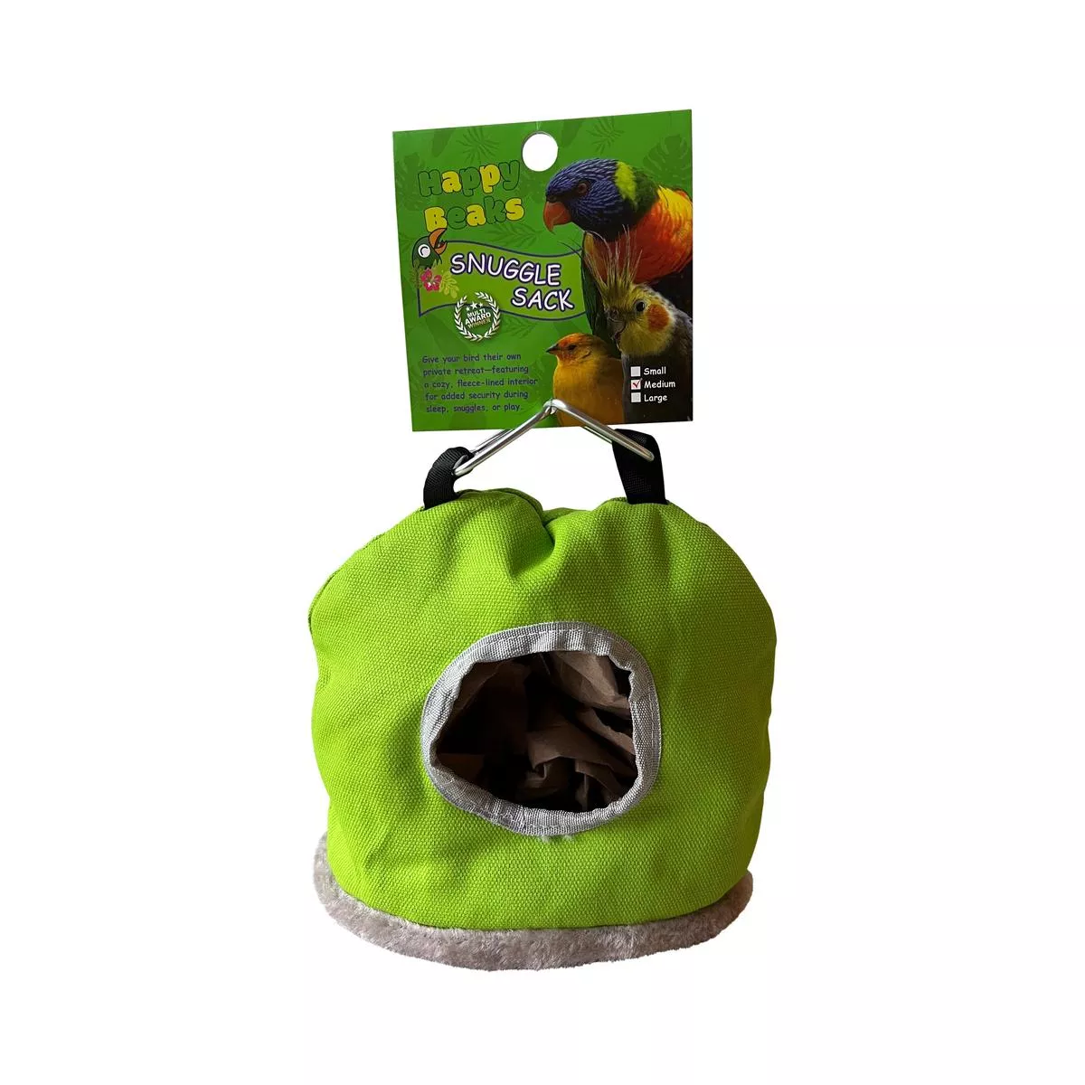 A & E Cages Happy Beaks Snuggle Sack Bird Hut Assorted Color Medium