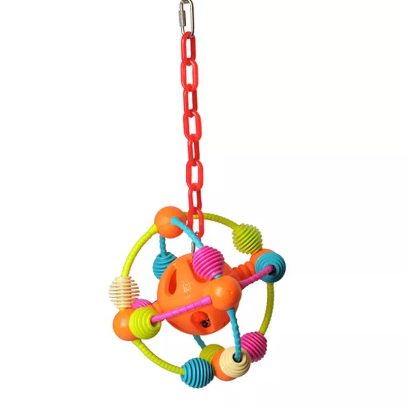 A & E Cages Happy Beaks Space Ball on a Chain Bird Toy One Size – Default Title