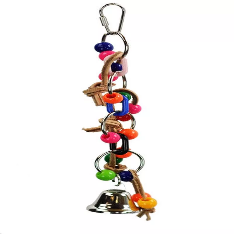 A & E Cages Plastic Chain with Leather and Ball Bird Toy – Default Title