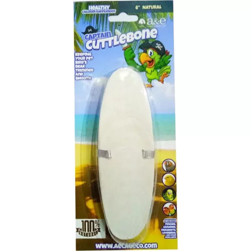 A&E Captain Natural Cuttlebone 6″ Small Bird Calcium Supplement