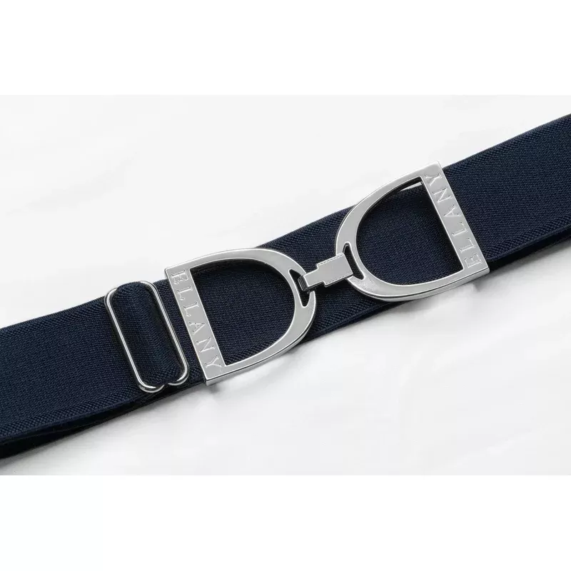 Ellany Navy – 1.5″ Silver Stirrup Elastic Belt
