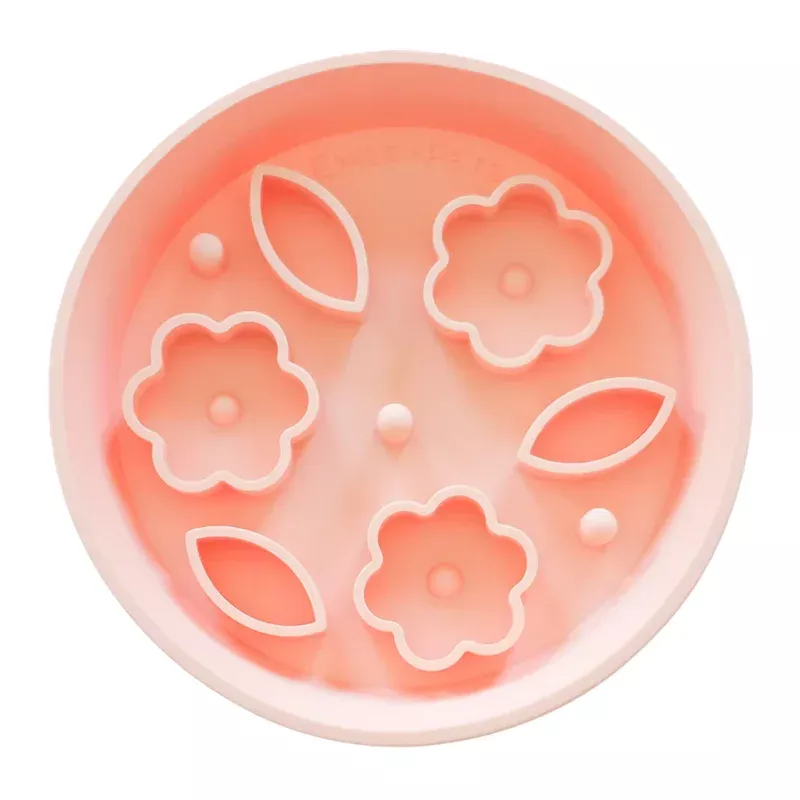 EmeryPets Flower + Leaf Slow Feeder Bowls (Peach)