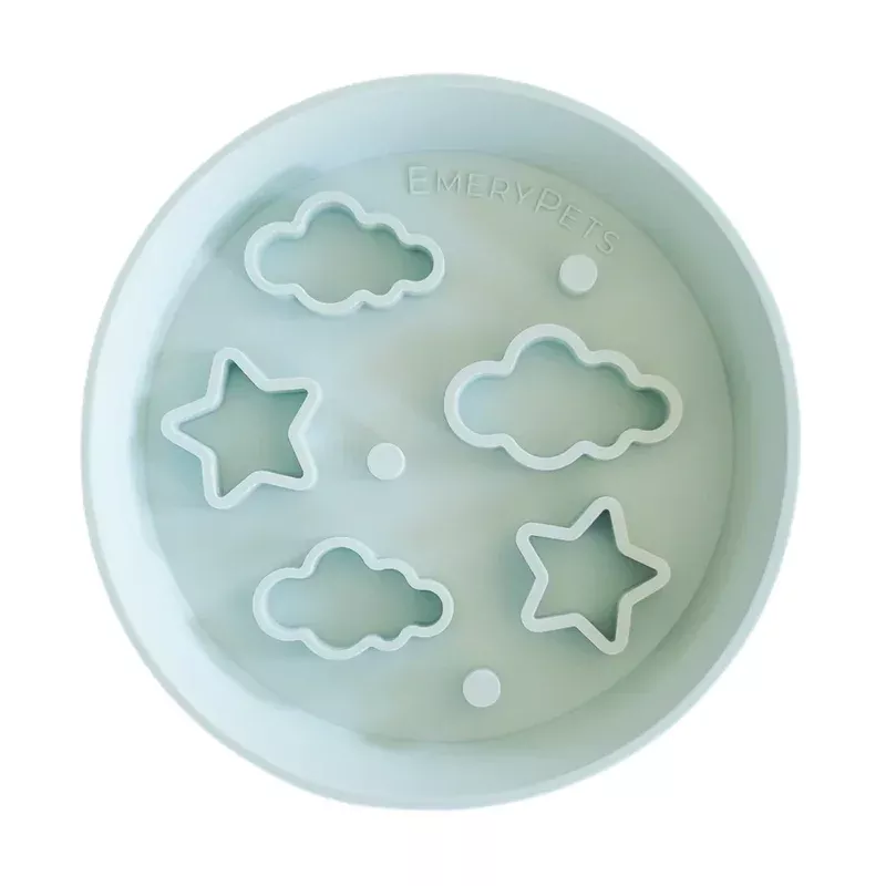 EmeryPets Star + Cloud Slow Feeder Bowls (Blue)