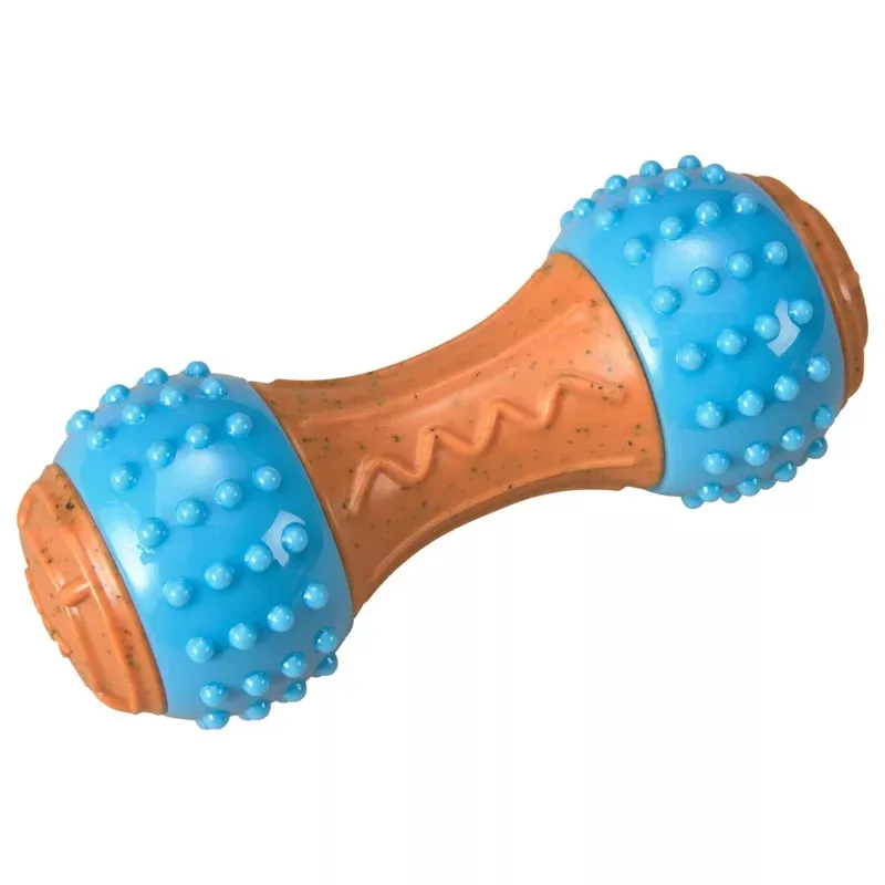 Ethical Pet Products Bambone + Giggler Dumbbell Dog Toy – Peanut Butter – 5.5″