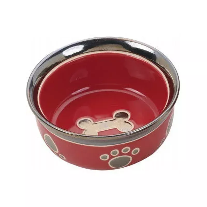Ethical Products RITZ COPPER RIM, 5″ DOG DISH, RED