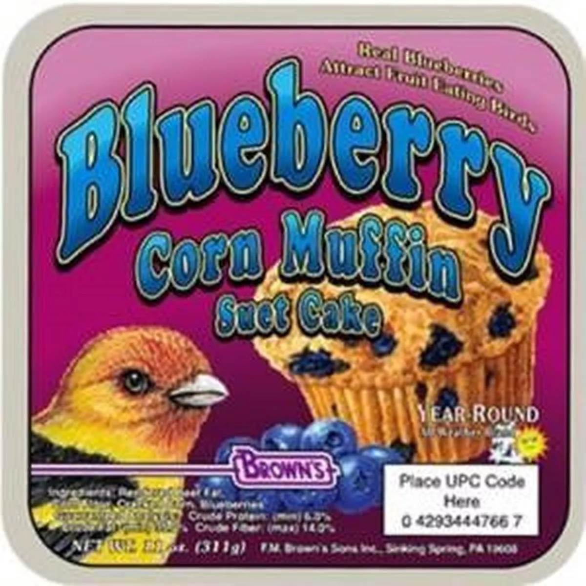 F.M. Brown’s Garden Chic! Blueberry Corn Muffin Suet 8-11oz