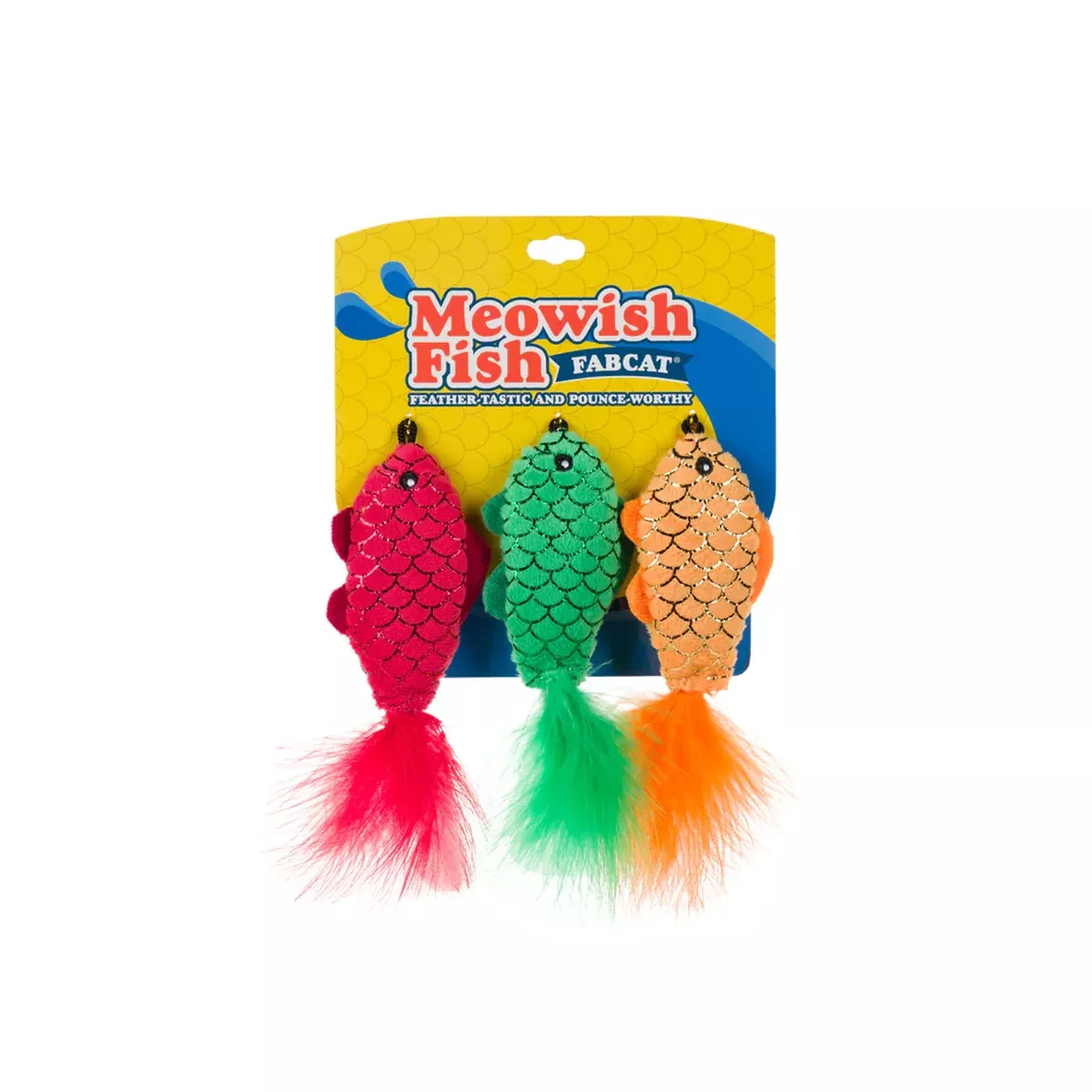 FabCat Meowish Fish Foodie Cat Toy - 3 Pack