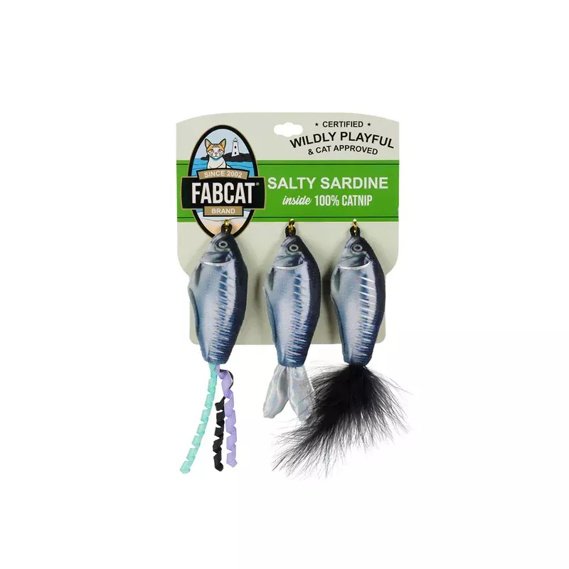 FabCat Salty Sardines 3 Pack Cat Toy